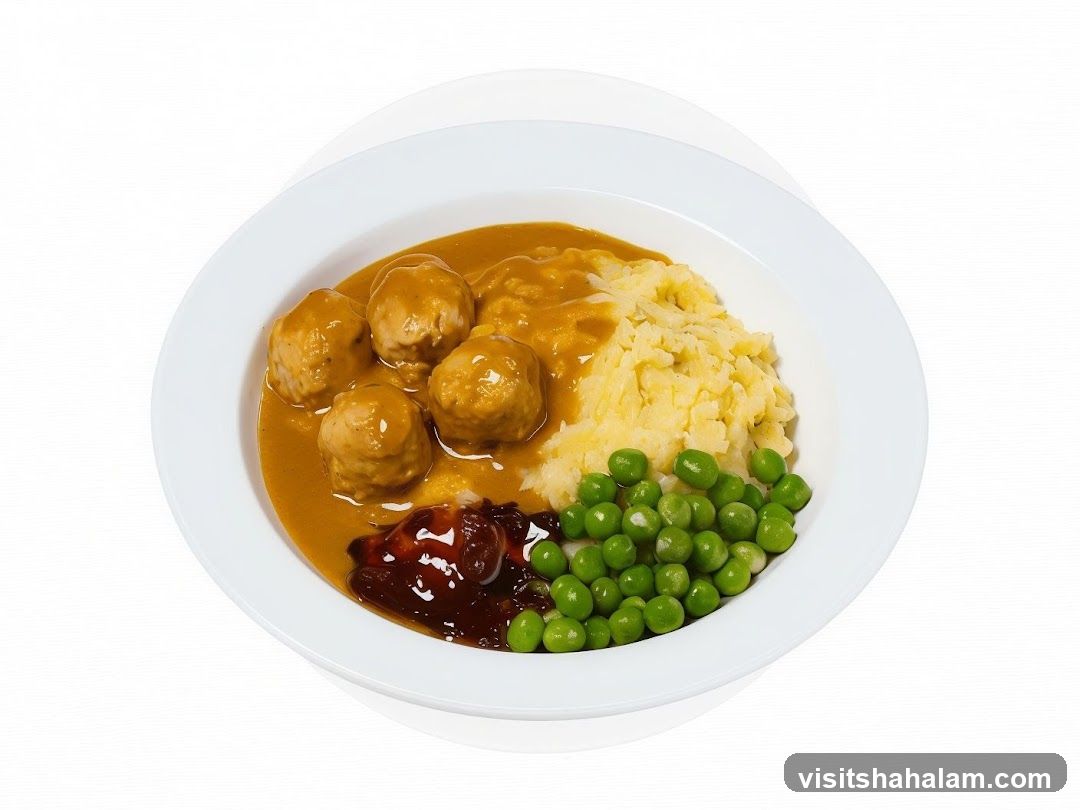 Meatballs with Mashed Potatoes and Peas