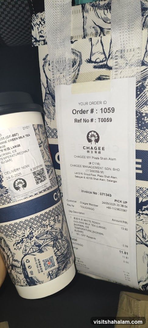Chagee Order Receipt and Cup