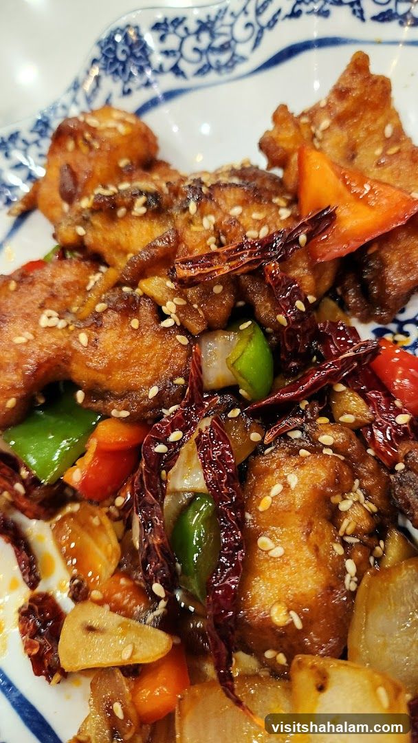 Spicy Fried Chicken with Peppers and Dried Chilies