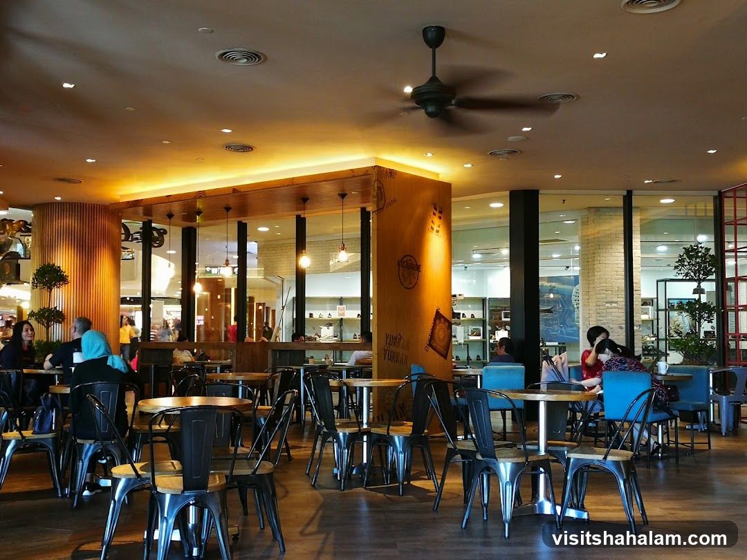 Interior of a cafe with patrons