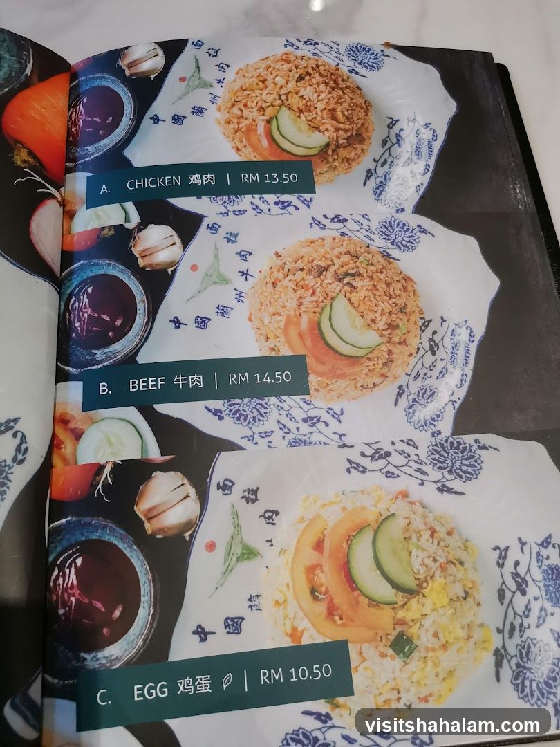 Fried Rice Menu