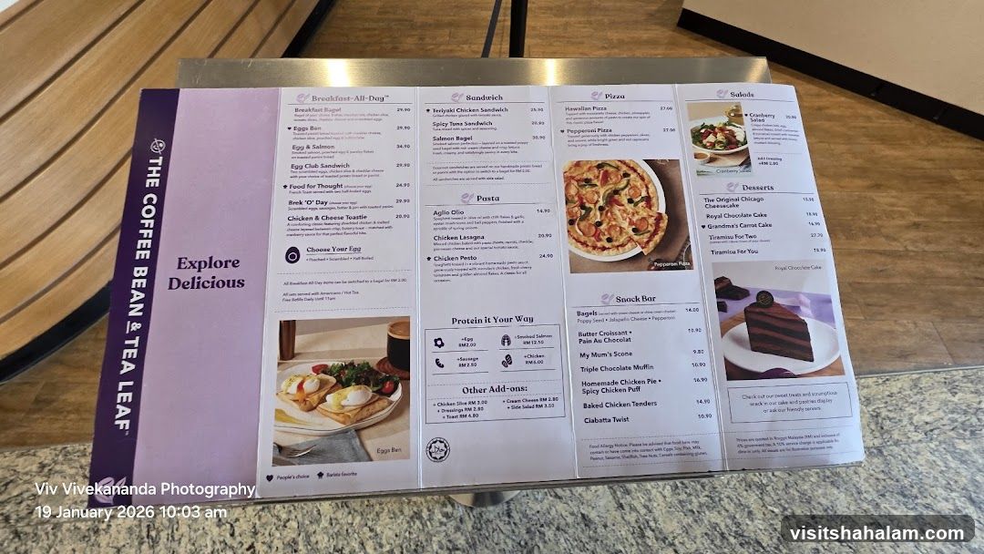 The Coffee Bean & Tea Leaf Menu