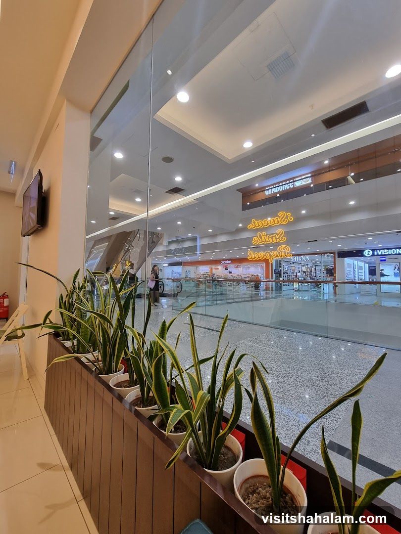 Indoor mall view with plants
