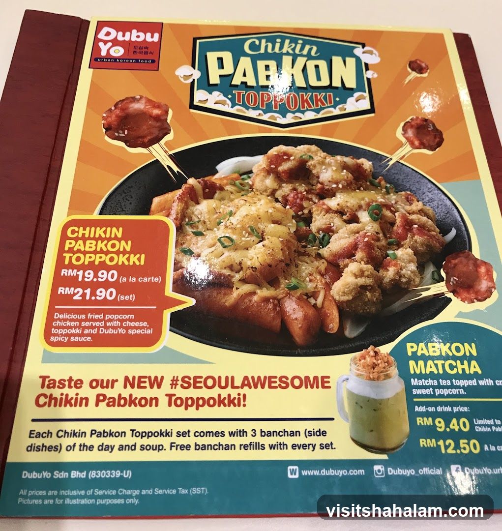 Chikin Pabkon Toppokki Menu