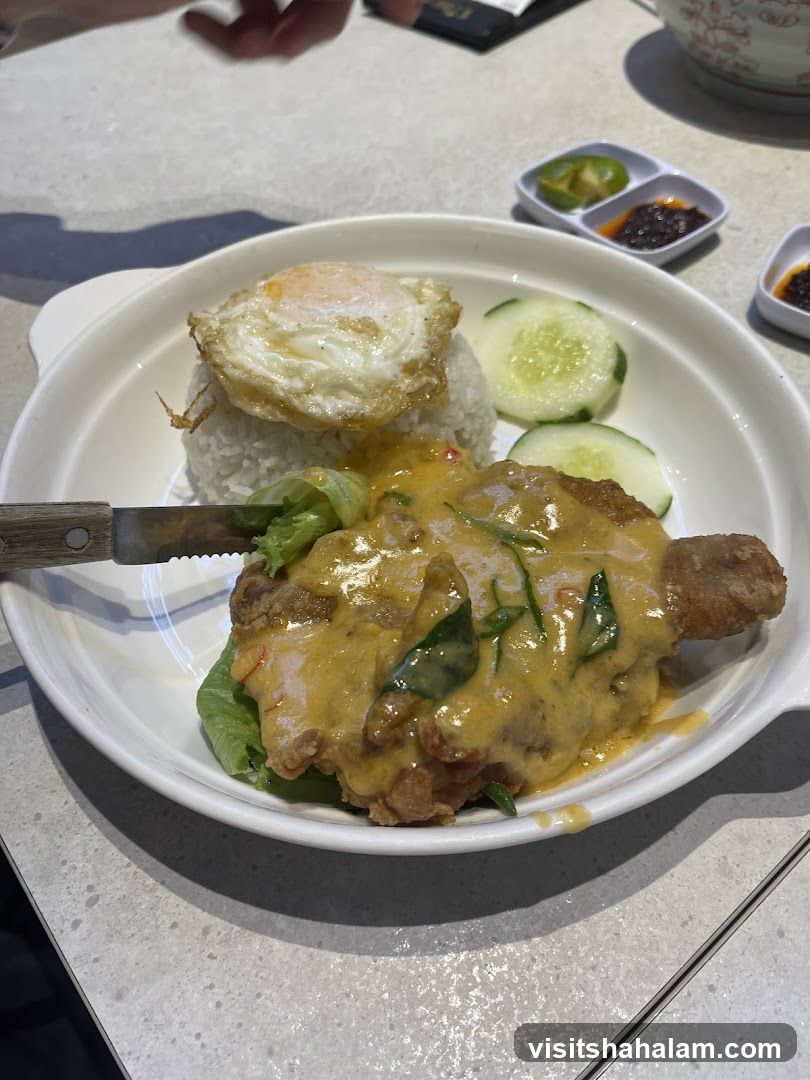 Salted Egg Chicken Rice