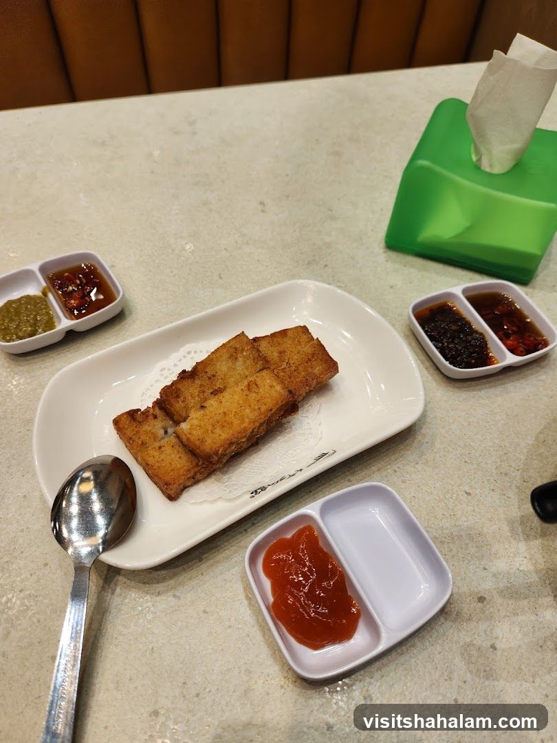 Fried Turnip Cake with Dipping Sauces