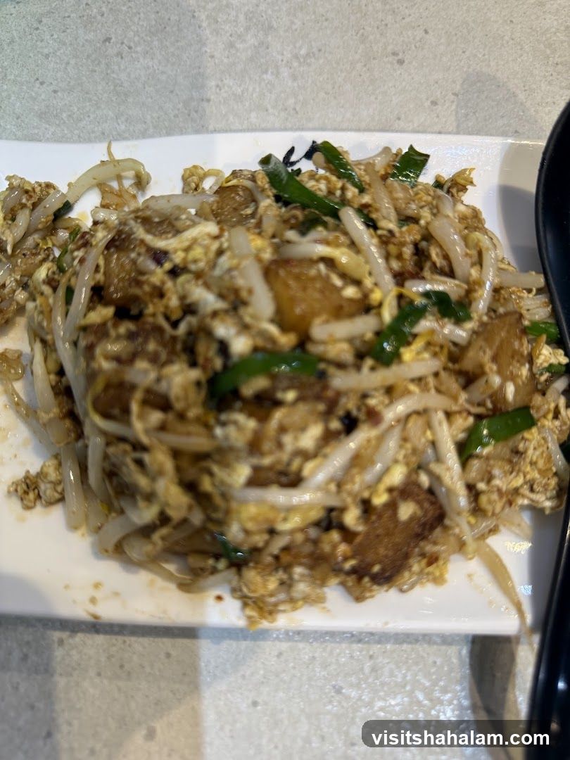 Stir-fried dish with noodles, egg, and vegetables