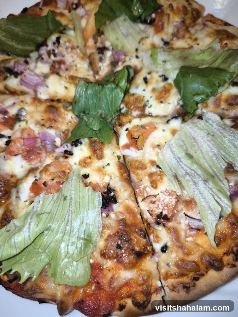 Pizza with Lettuce Topping