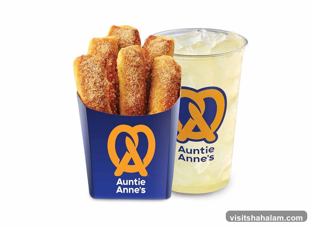 Auntie Anne's Pretzel Bites and Drink