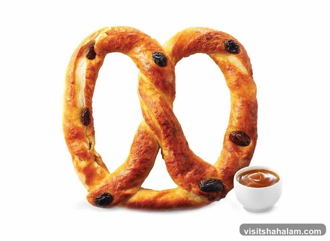Raisin Pretzel with Caramel Dip