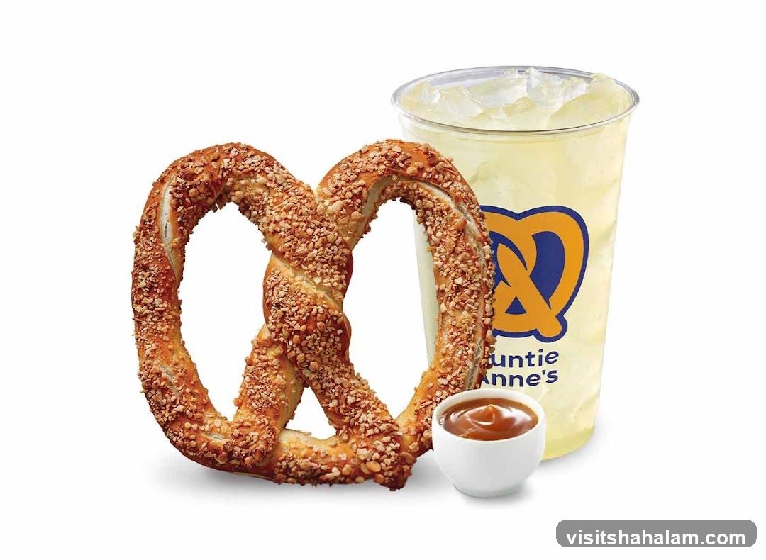 Pretzel with Drink and Dip