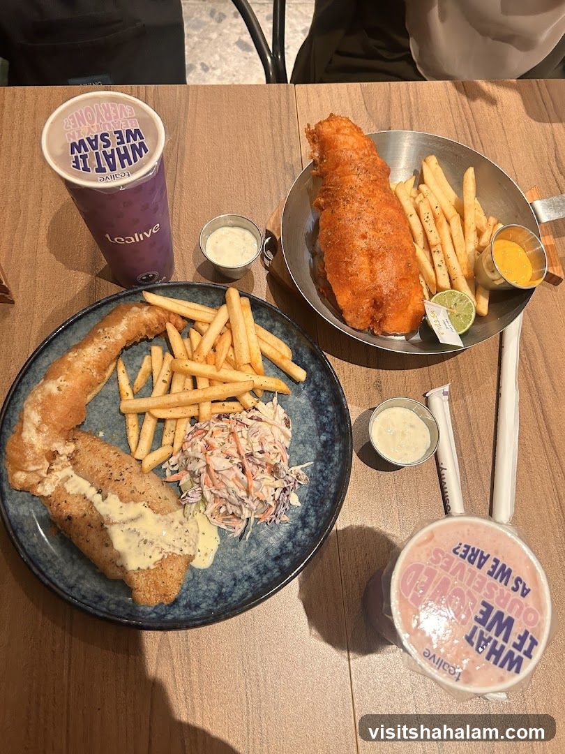 Fish and Chips with Drinks