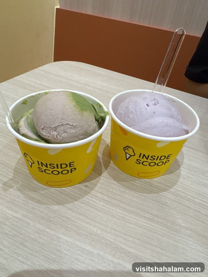 Two cups of ice cream