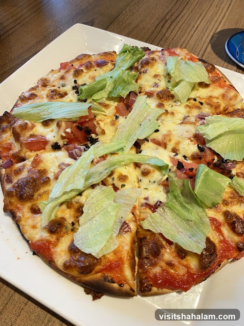 Pizza with Lettuce Topping