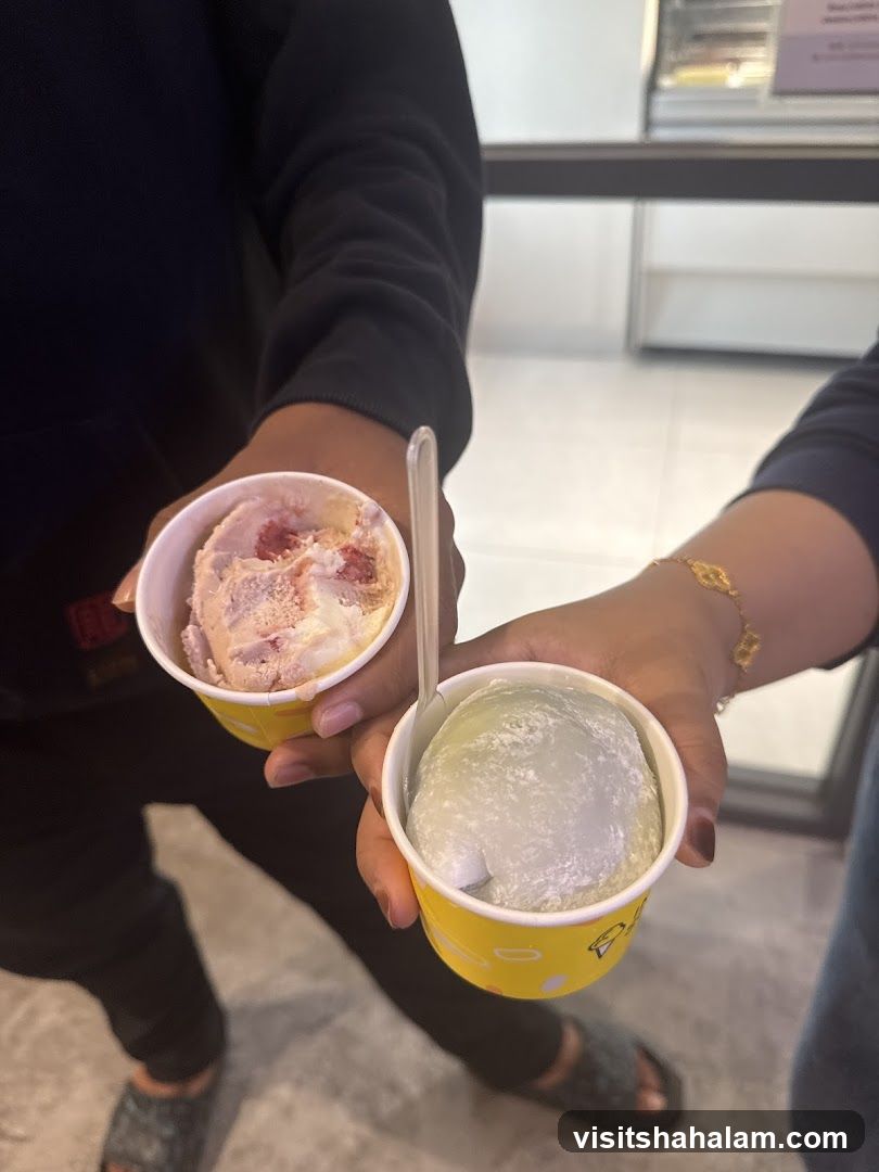 Two cups of ice cream