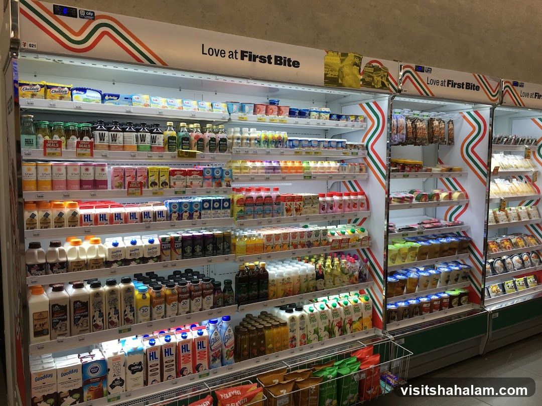 Refrigerated Display of Drinks and Snacks