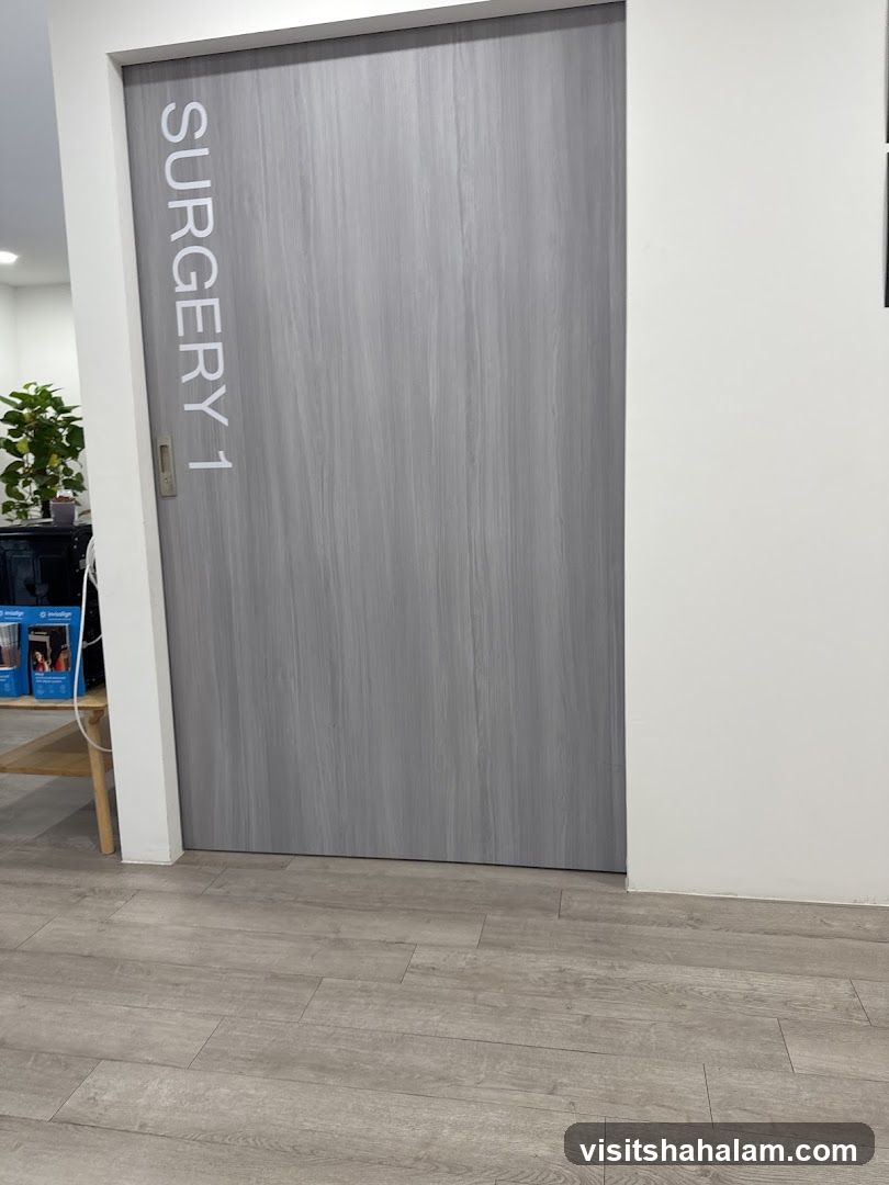 Doorway with "Surgery 1" label