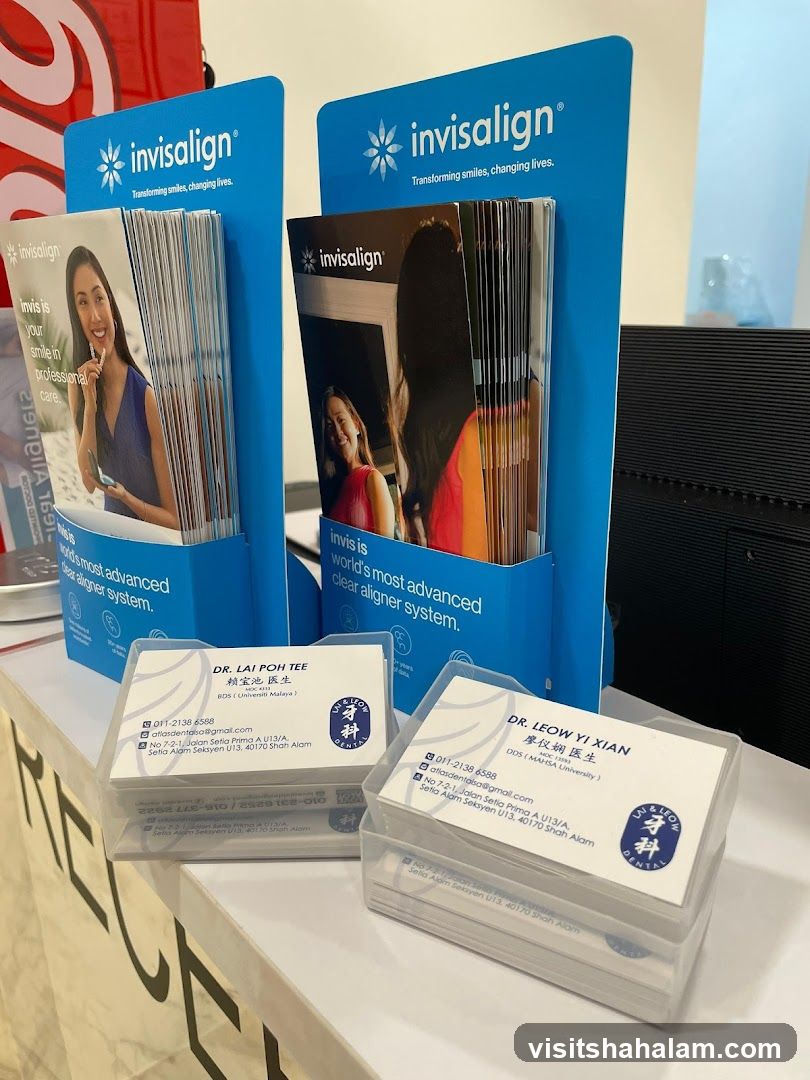 Invisalign promotional materials and business cards
