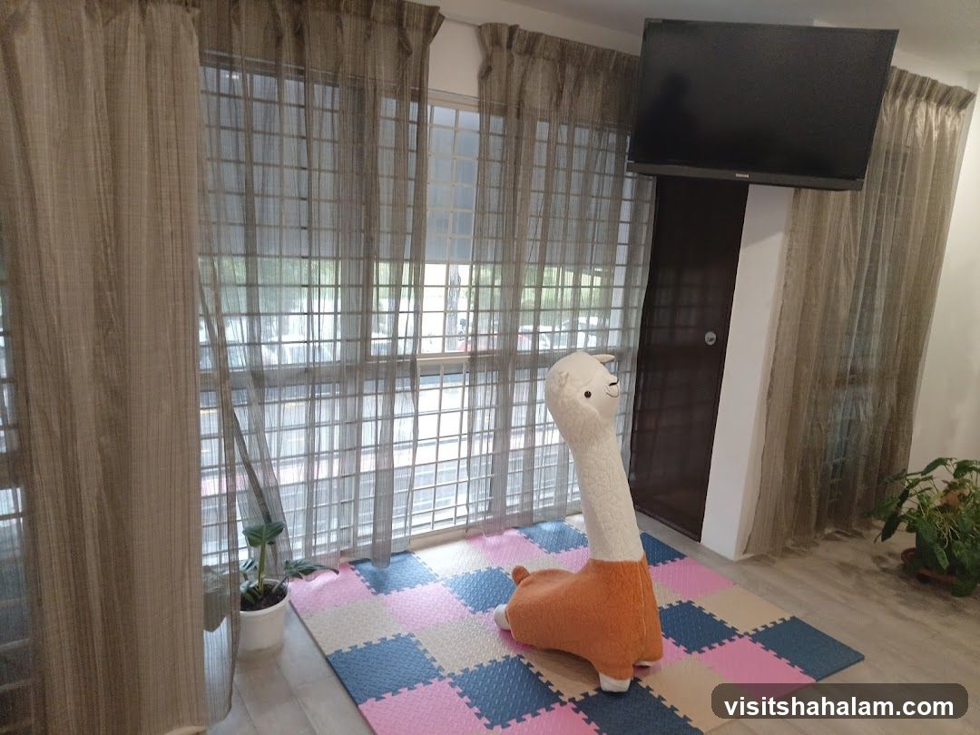 Living Room with Plush Toy and TV