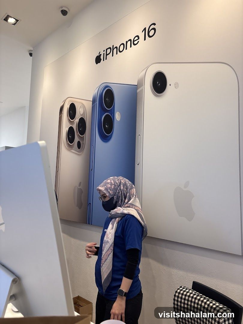 Apple Store Interior with iPhone 16 Display