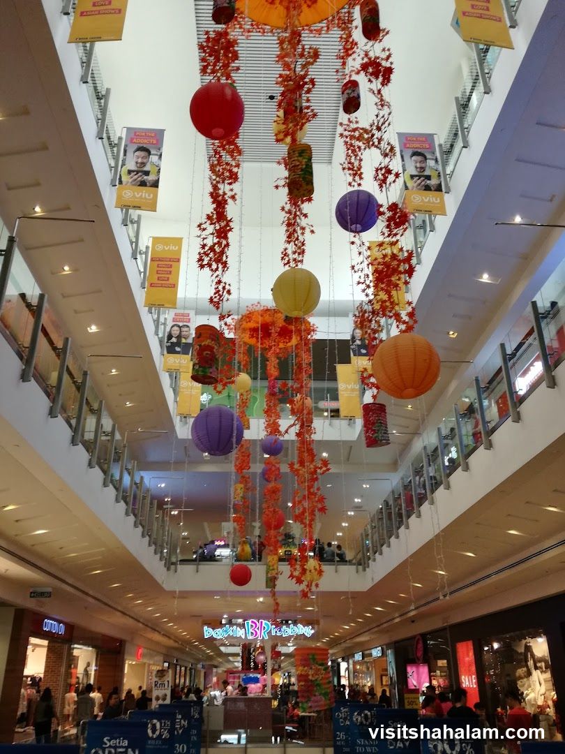 Mall Interior with Festive Decorations