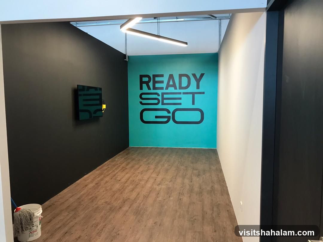 Hallway with motivational text
