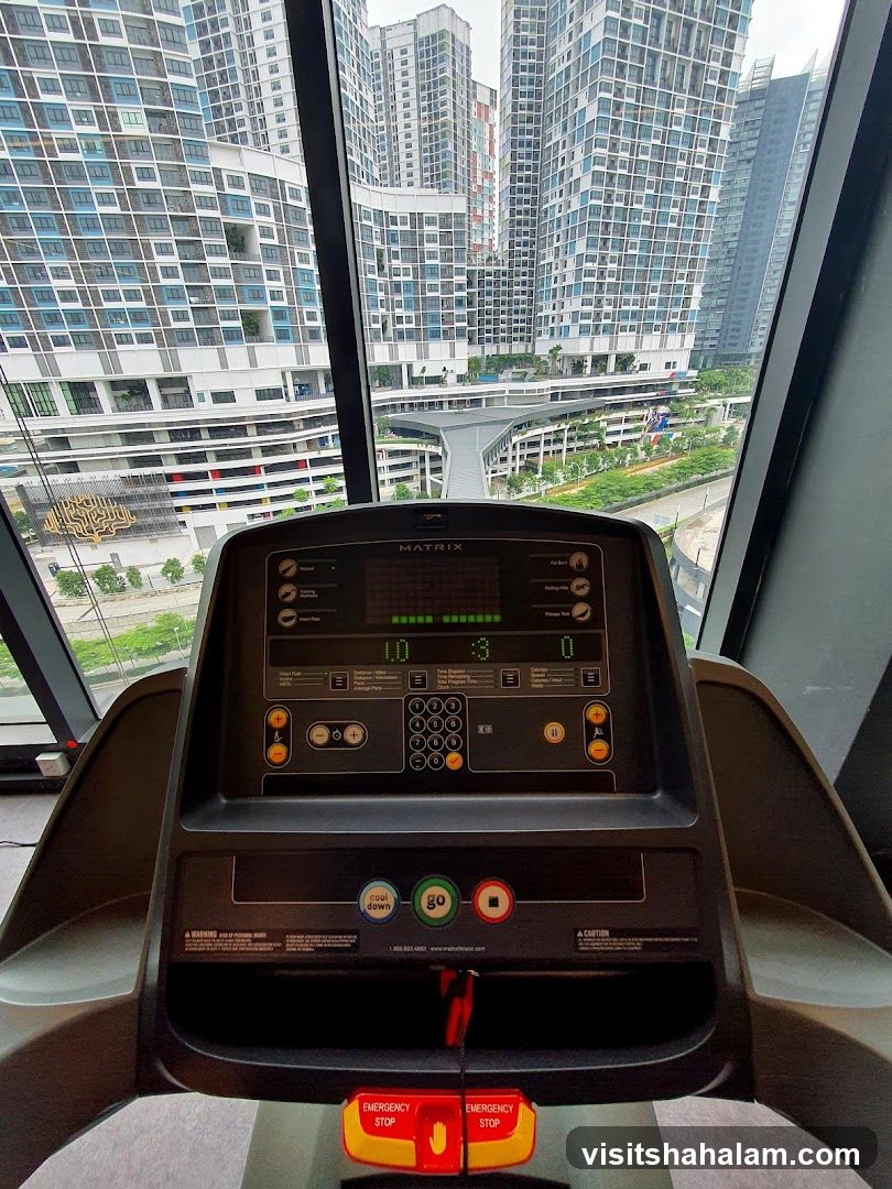 Treadmill Console with City View