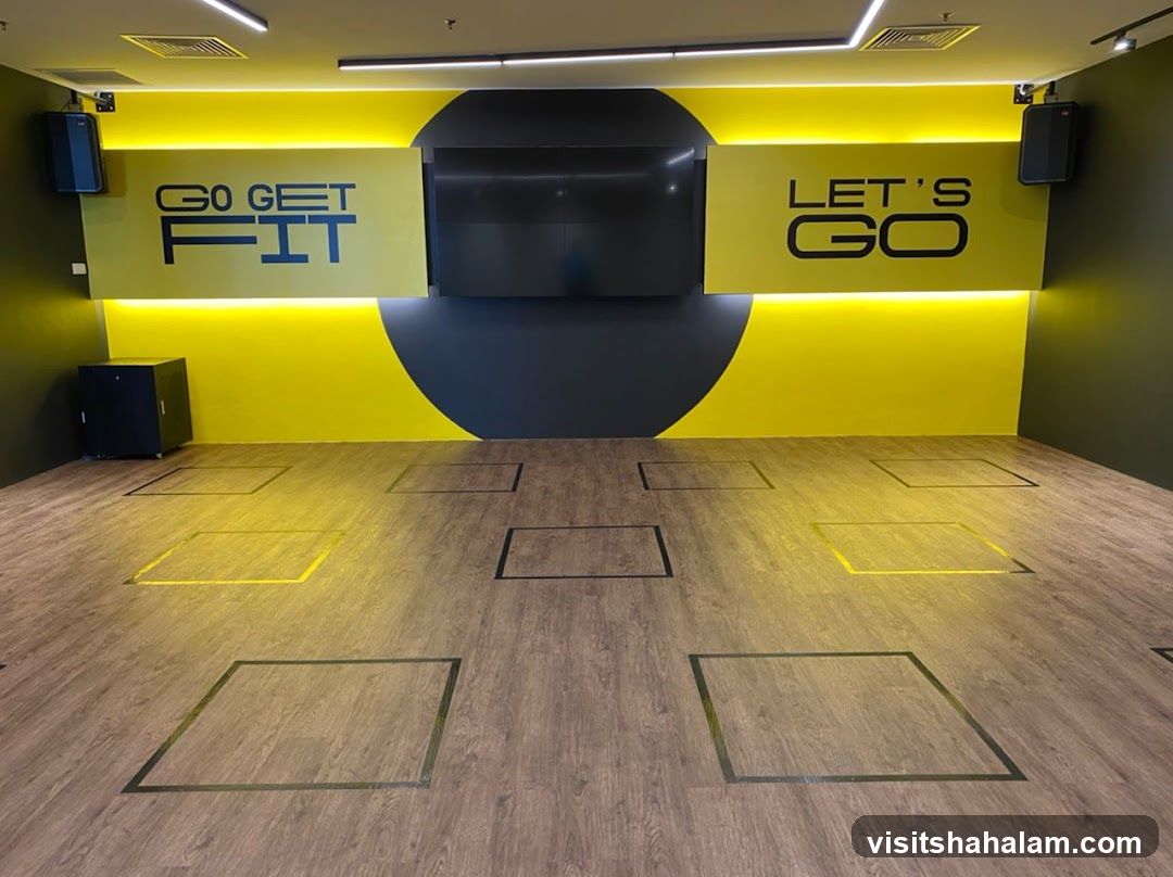 Fitness Studio with Motivational Signage