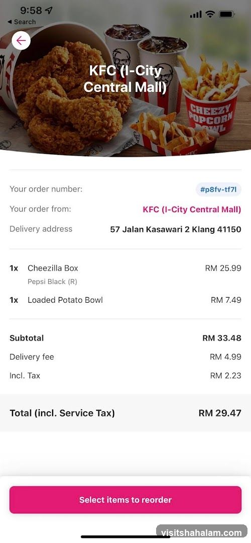 KFC Order Summary
