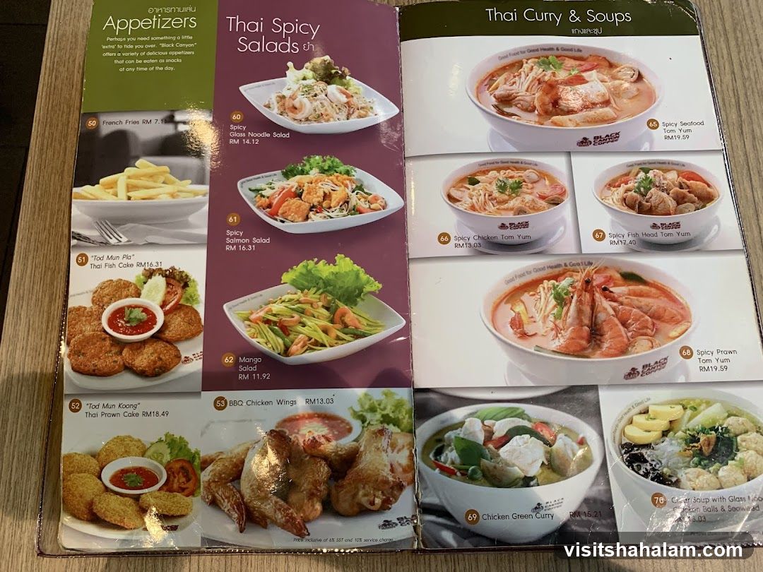 Appetizers, Thai Spicy Salads, Thai Curry & Soups