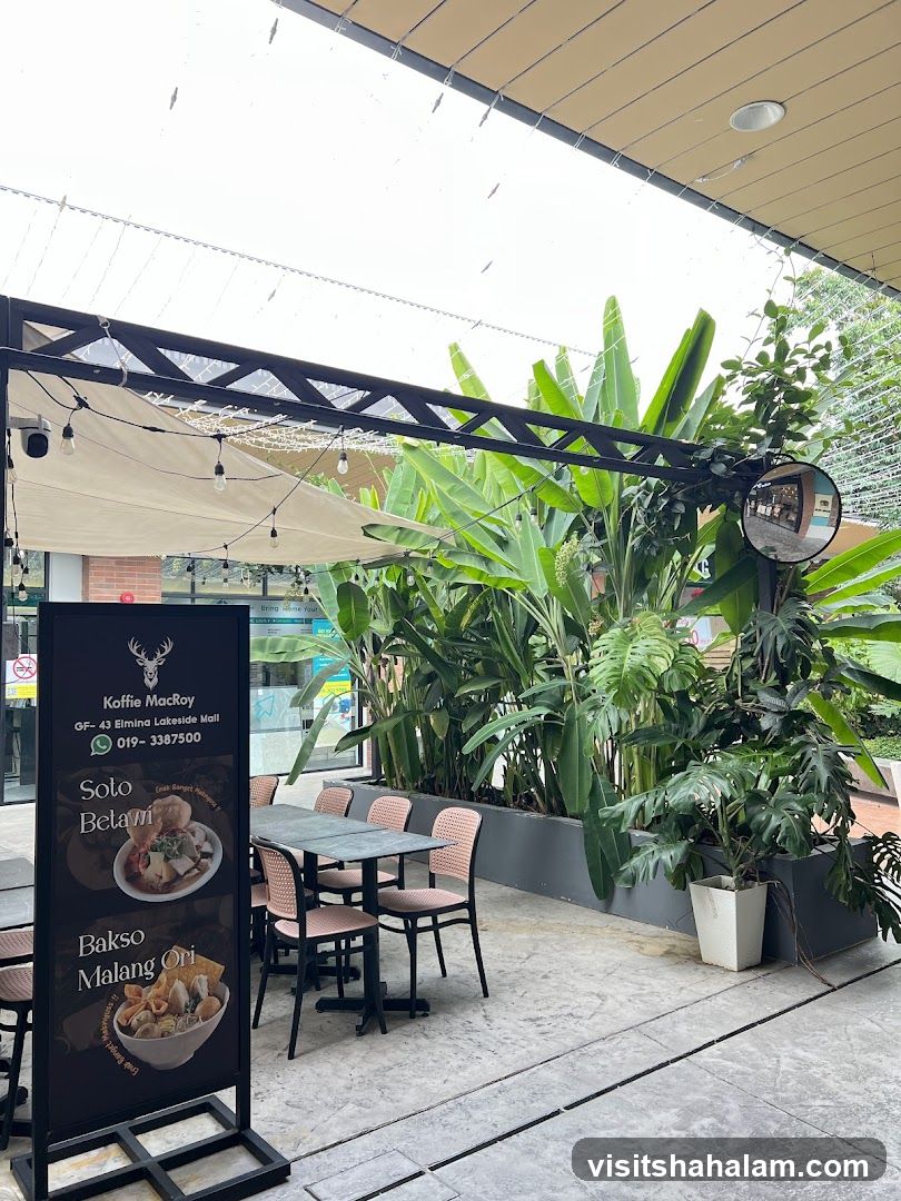 Outdoor Seating Area with Menu Stand