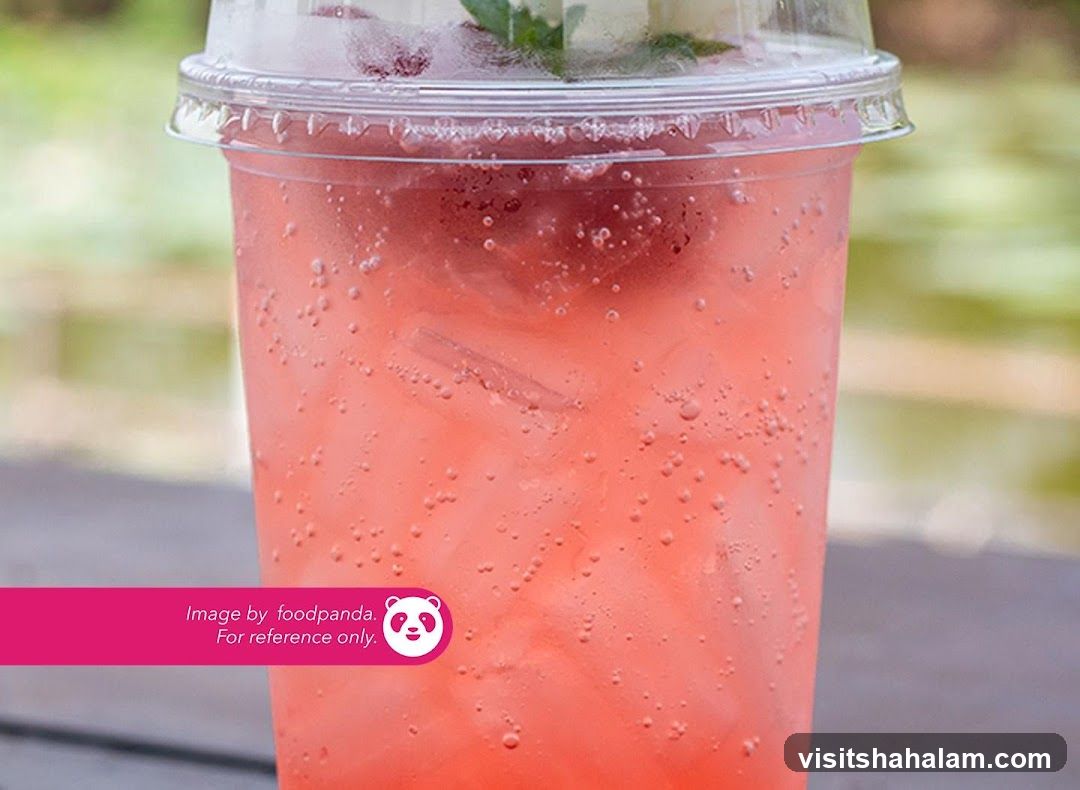 Pink Beverage with Ice and Mint
