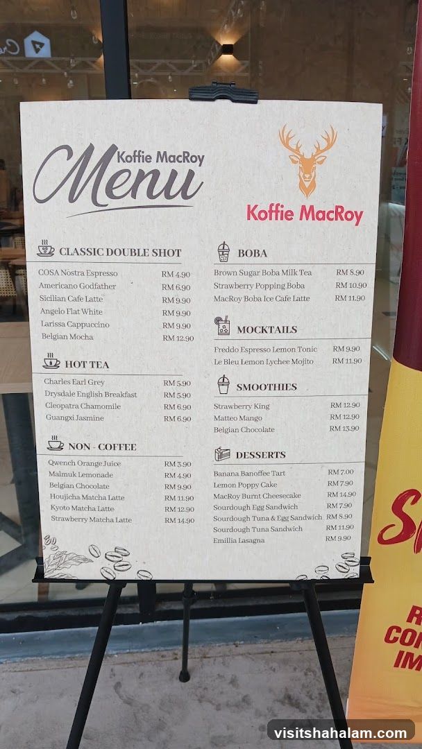 Koffie MacRoy Menu