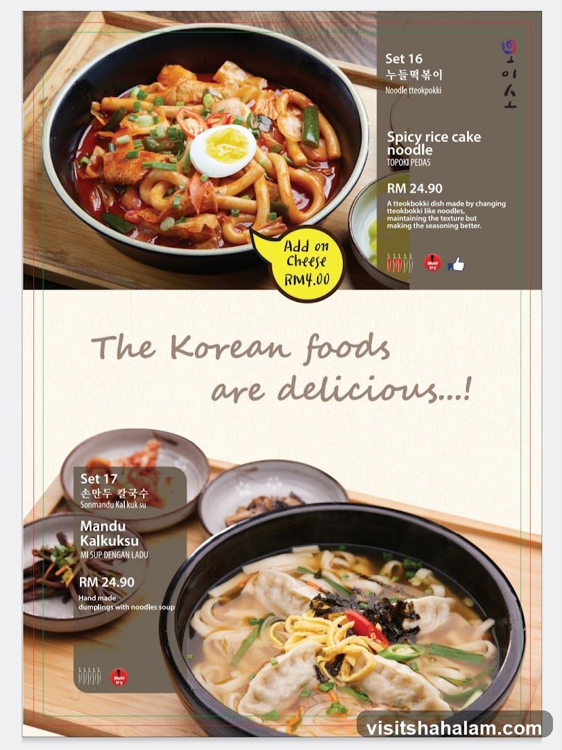 Korean Foods Menu
