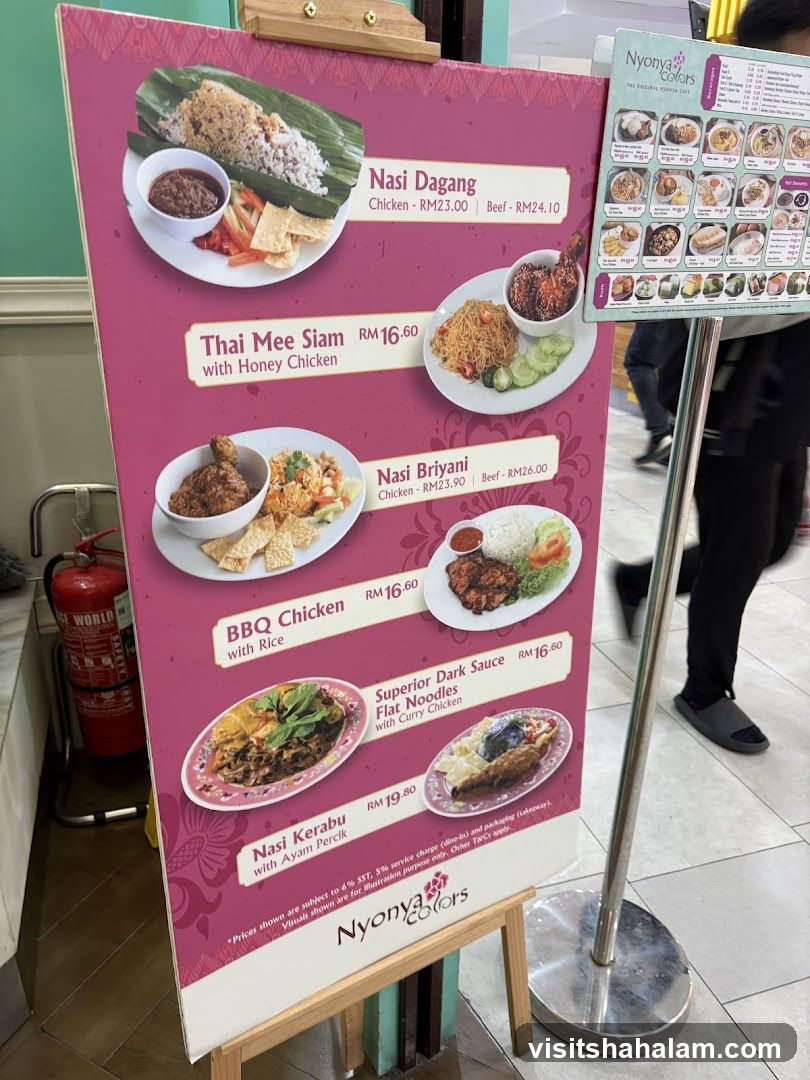 Nyonya Colors Menu