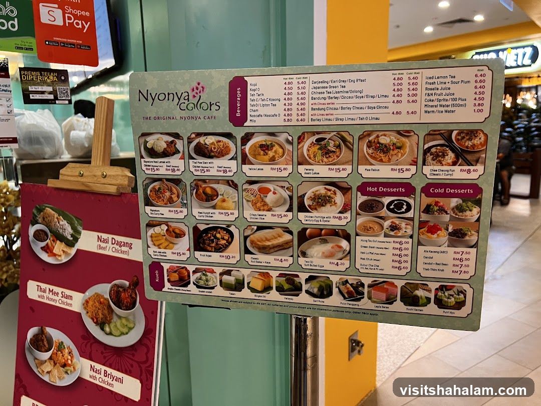 Nyonya Colors Menu
