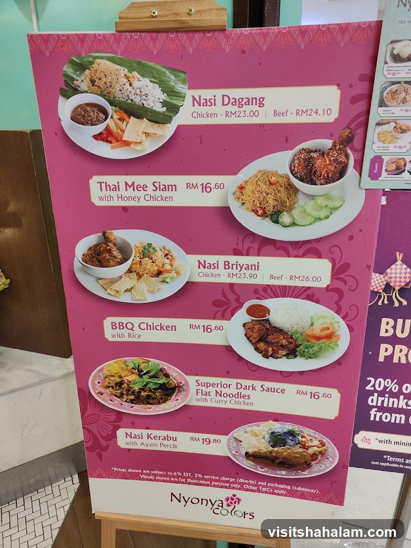 Nyonya Colors Menu