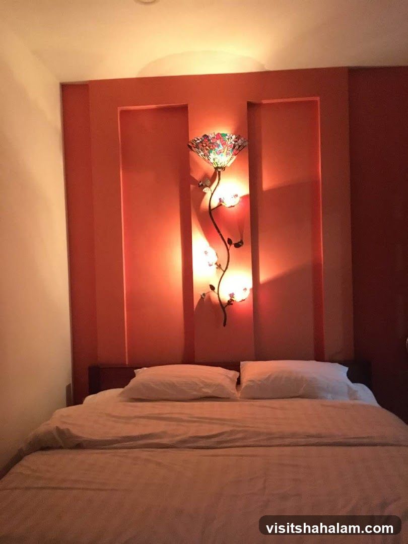 Bedroom with Decorative Lamp
