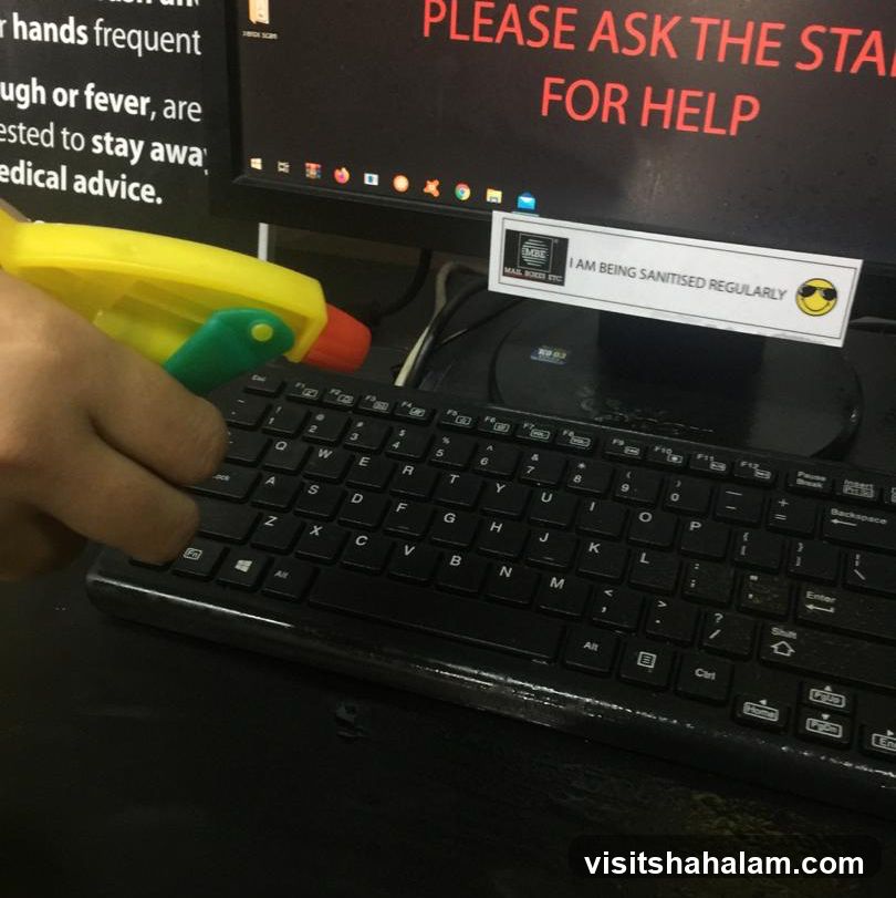Sanitizing a keyboard