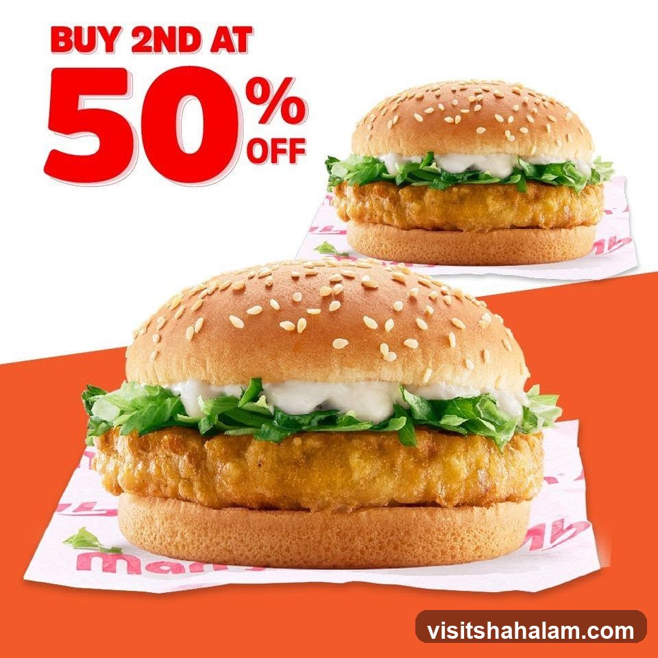 Buy 2nd at 50% Off Burger Promotion
