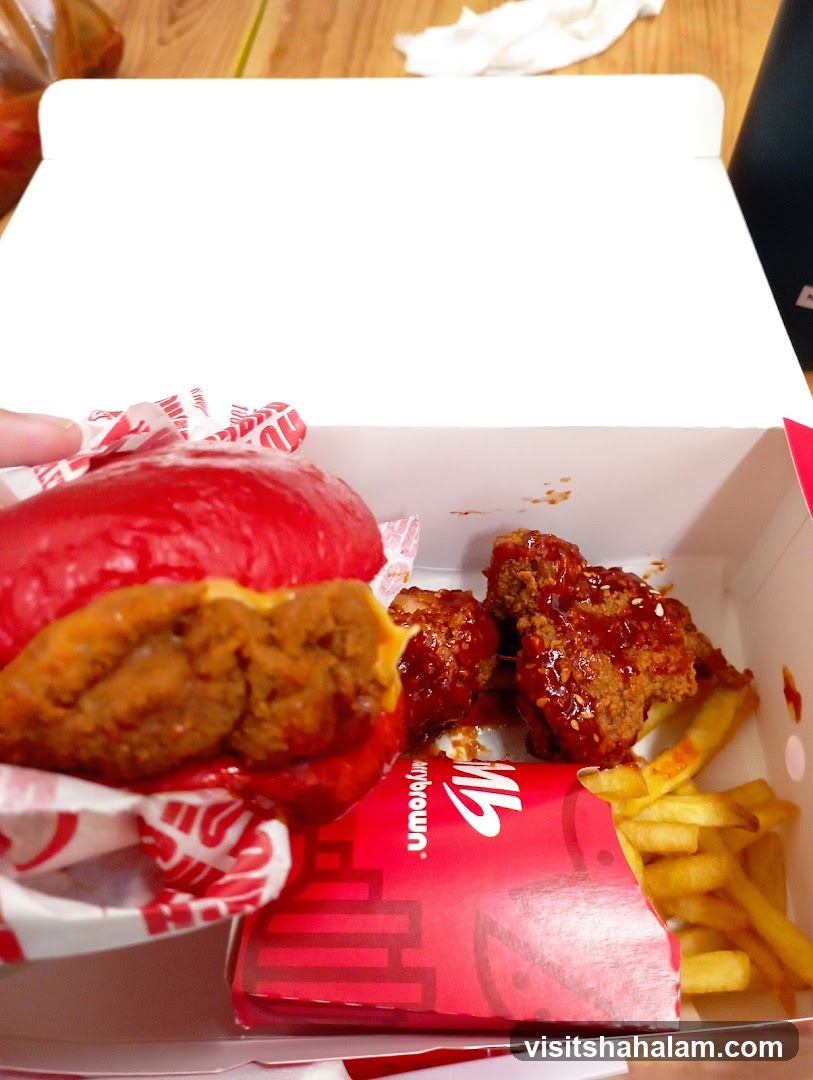 Burger, Fries, and Chicken Wings
