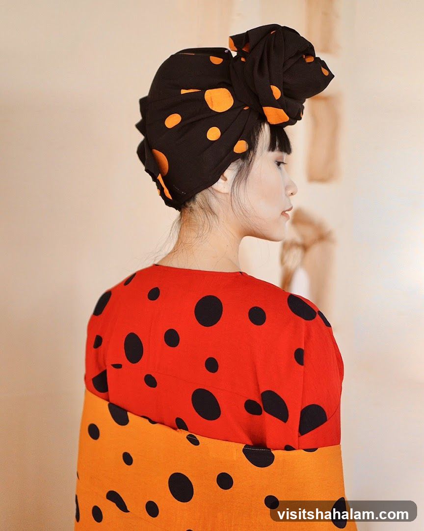 Woman in Polka Dot Outfit