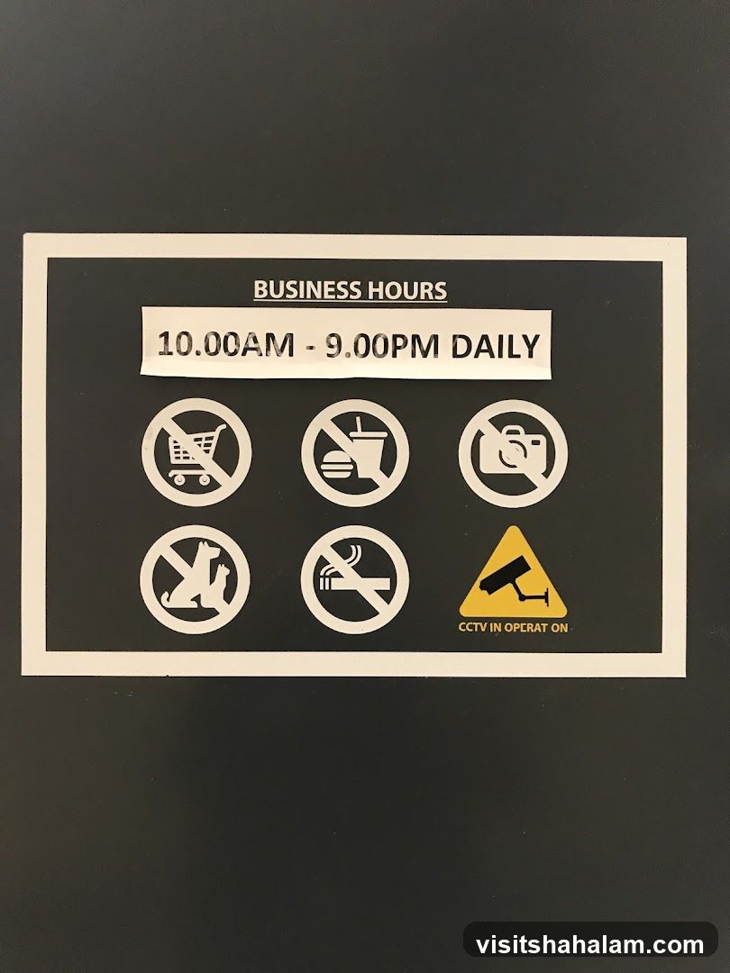 Business Hours and Rules Sign