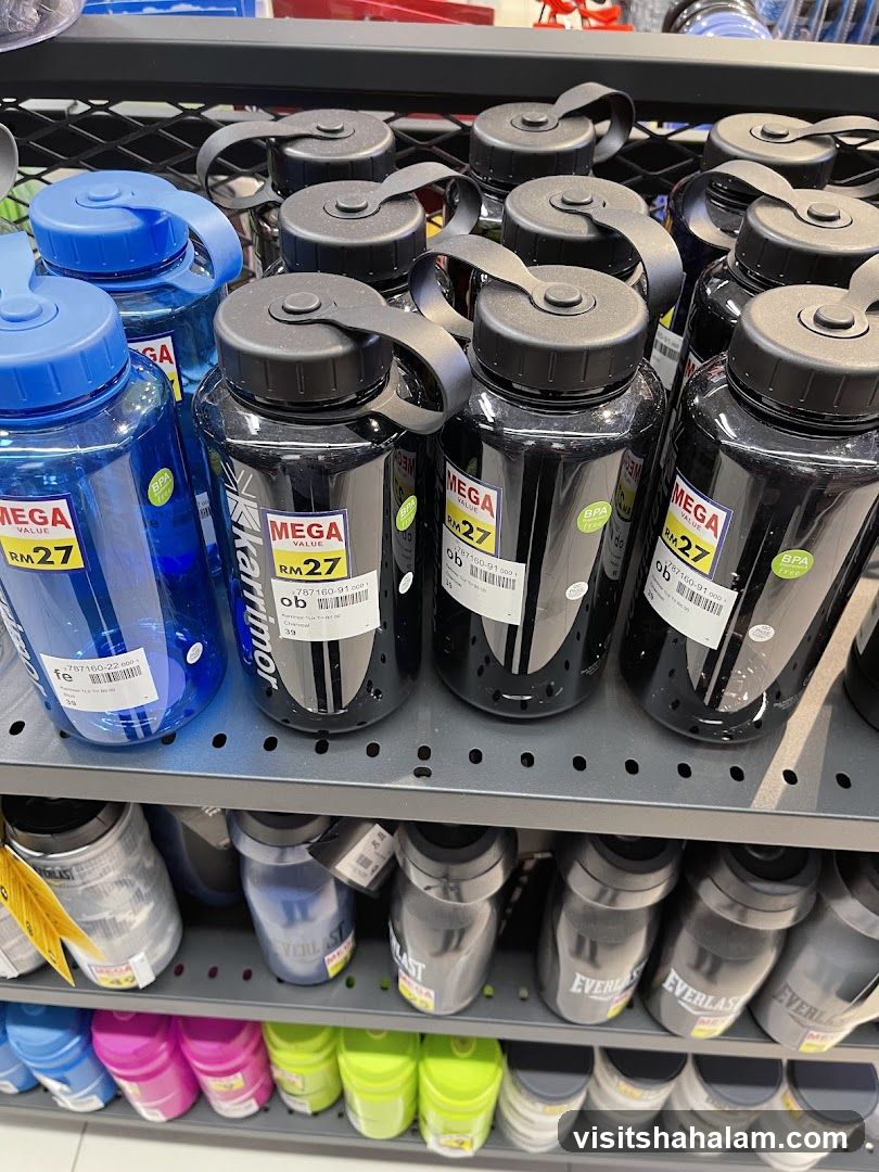 Water Bottles on Display