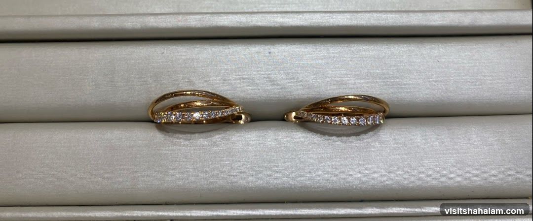 Gold Hoop Earrings with Diamonds