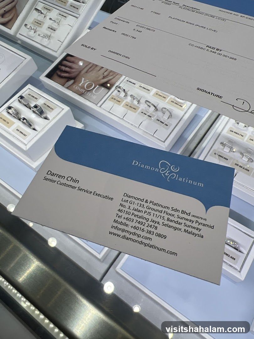 Diamond and Platinum Ring Display