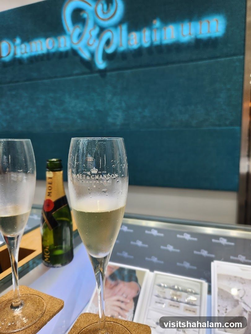 Champagne and Jewelry Display