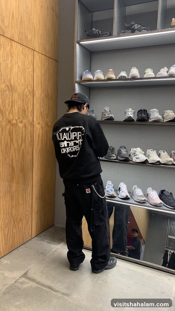 Man in a sneaker store