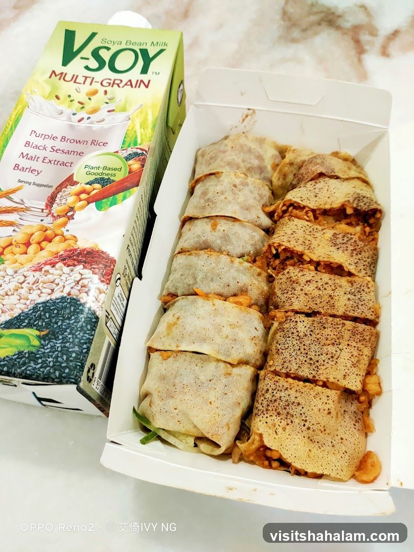 Soya Bean Milk and Spring Rolls