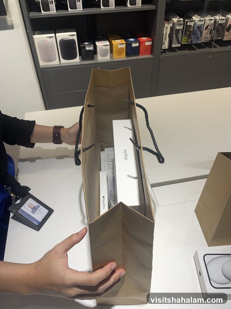 Shopping Bag with Apple Products